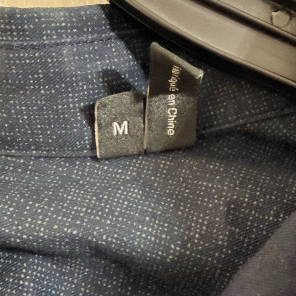 Theory Navy Blue Patterned Collared Button Down L… - image 3